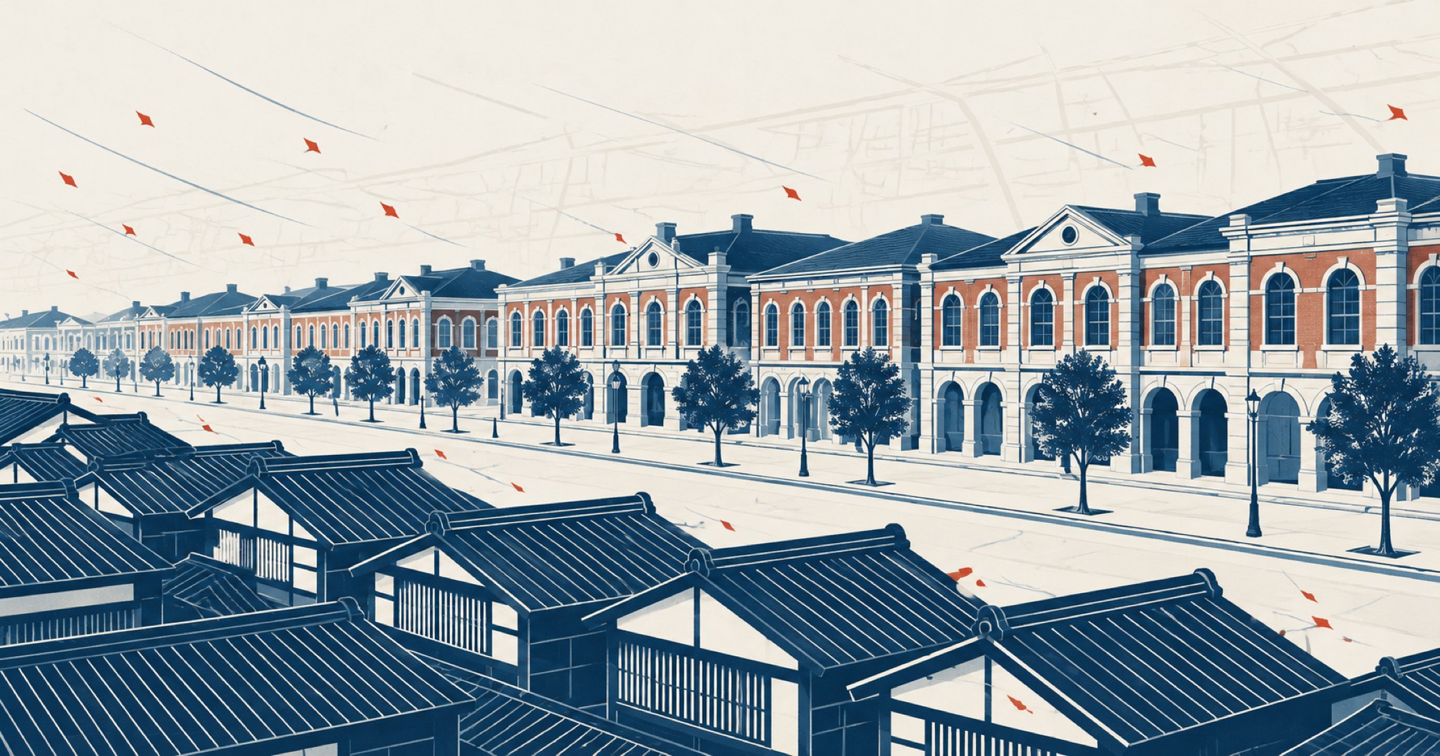 銀座大火を象徴する概念イラスト