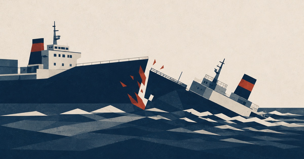 千島艦事件を象徴する概念イラスト