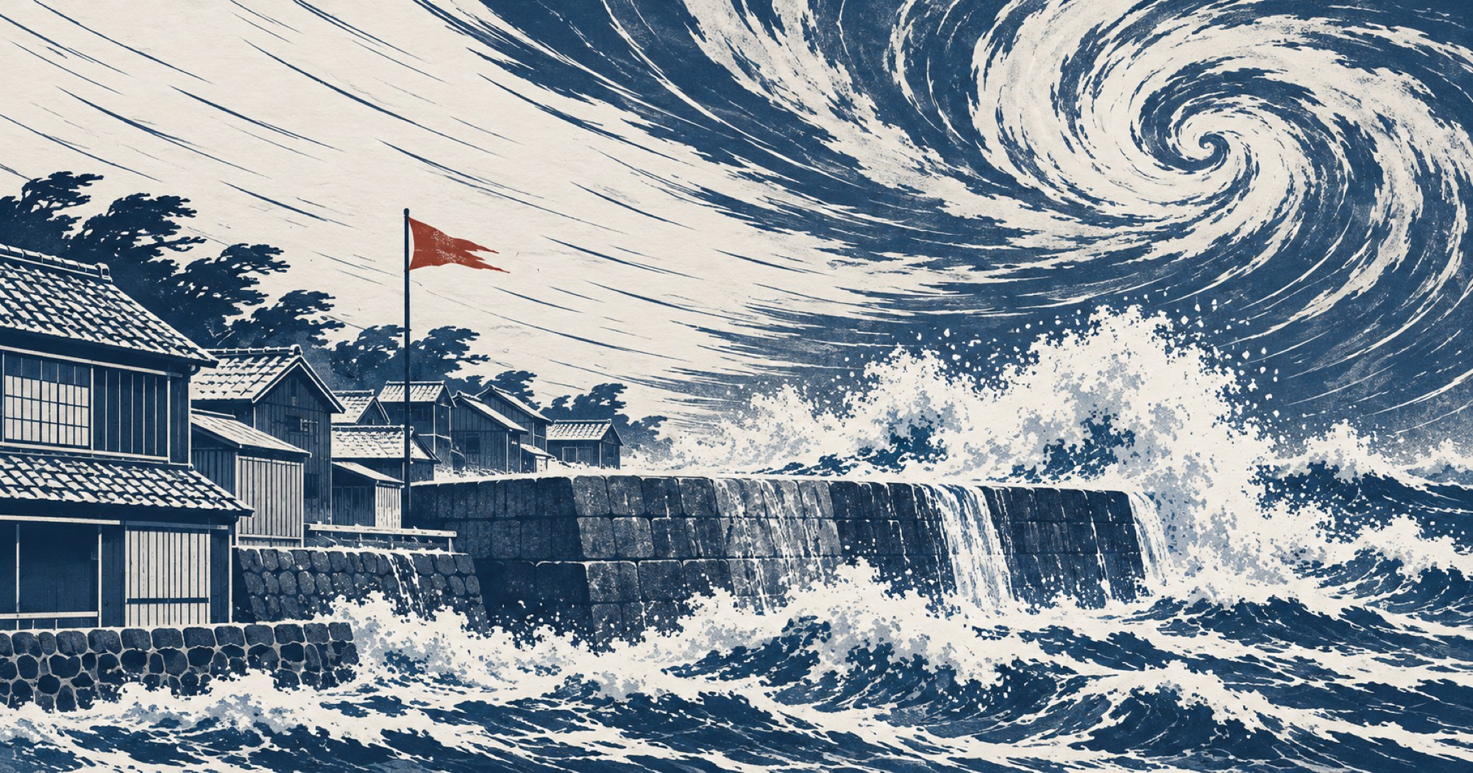 キティ台風を象徴する概念イラスト