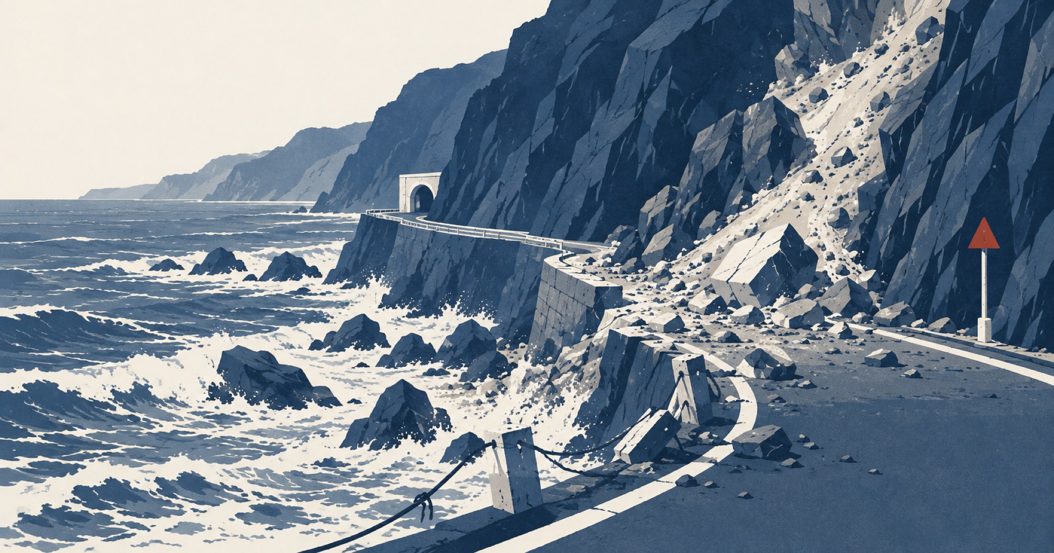 豊浜山津波を象徴する概念イラスト
