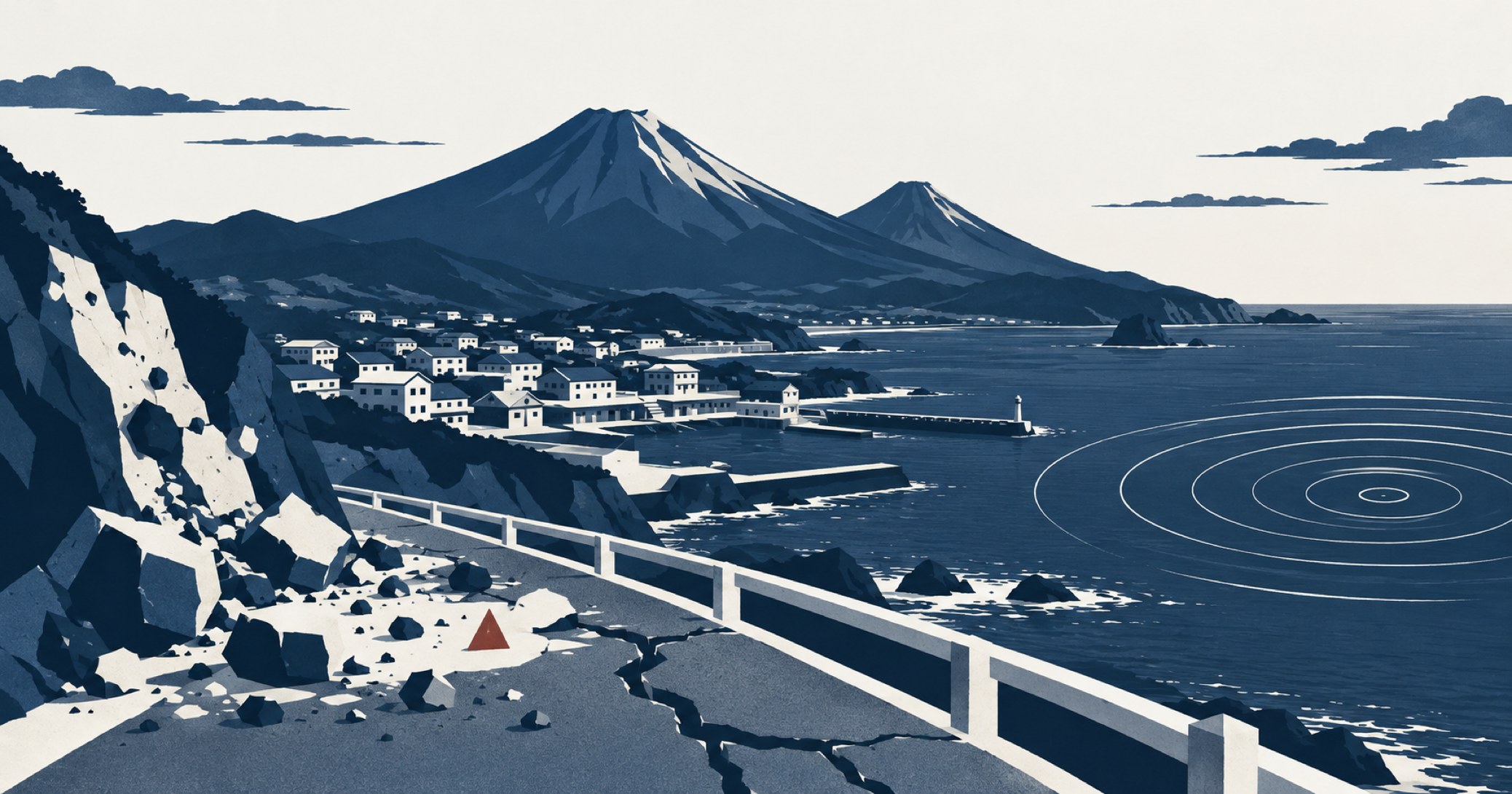 八丈島東方沖地震を象徴する概念イラスト