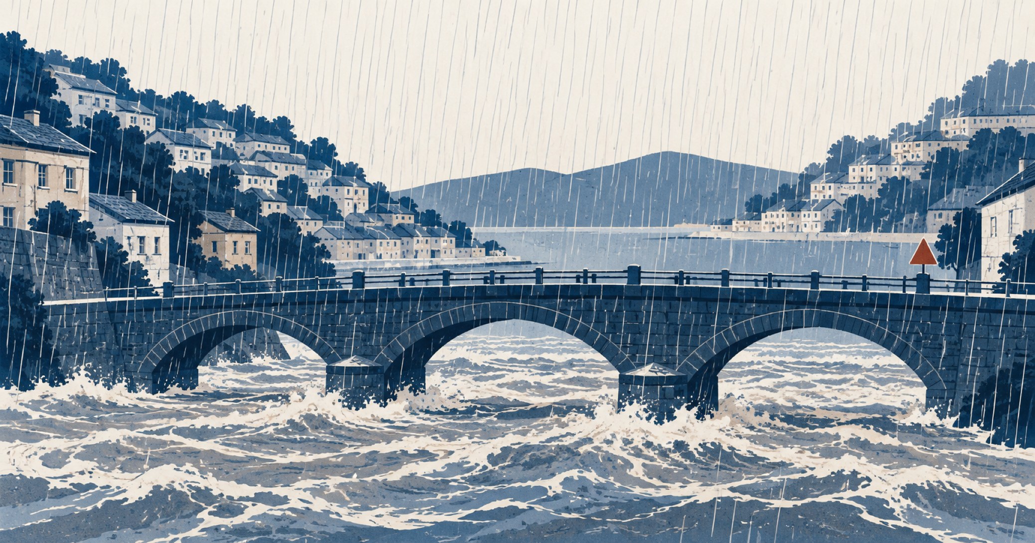 昭和57年7月豪雨を象徴する概念イラスト