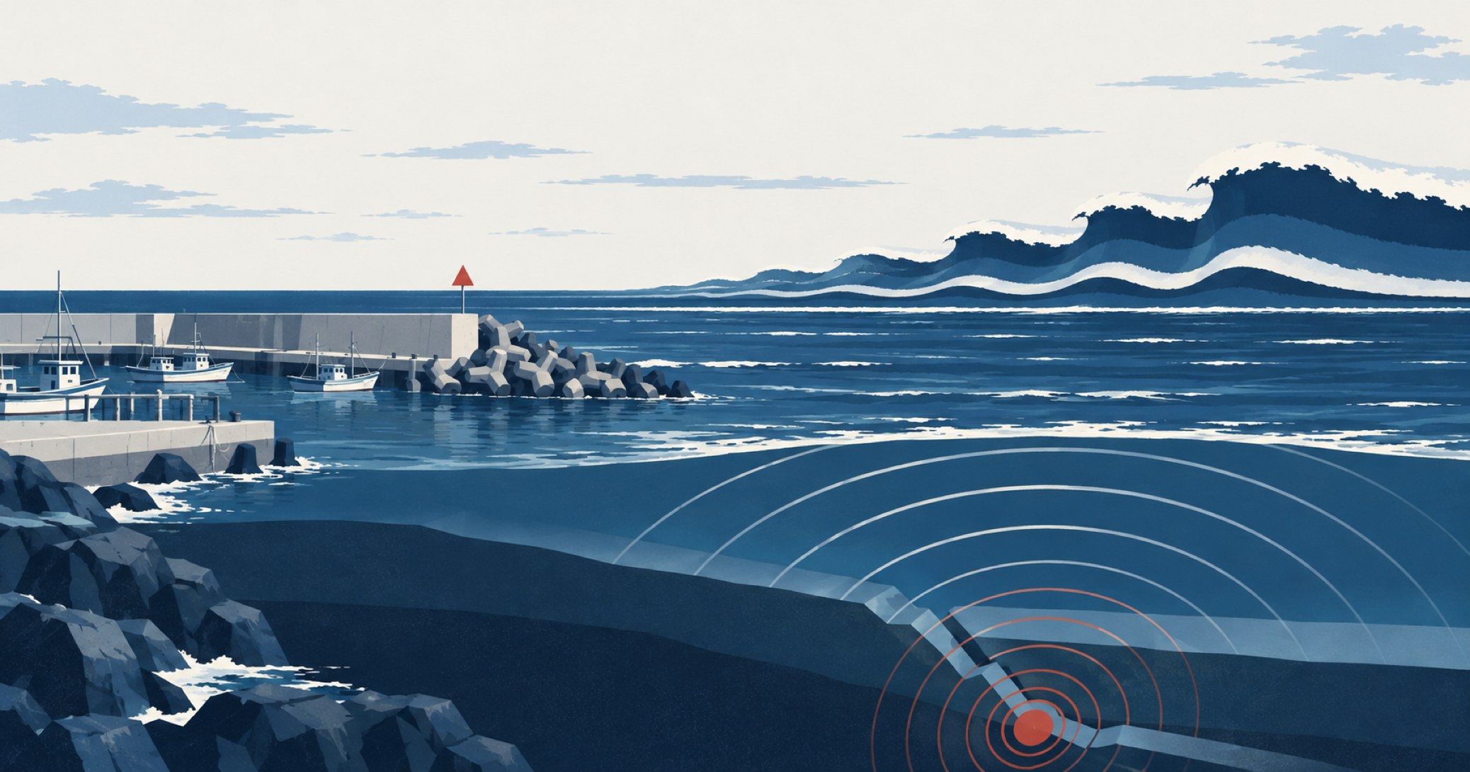 日本海中部地震を象徴する概念イラスト