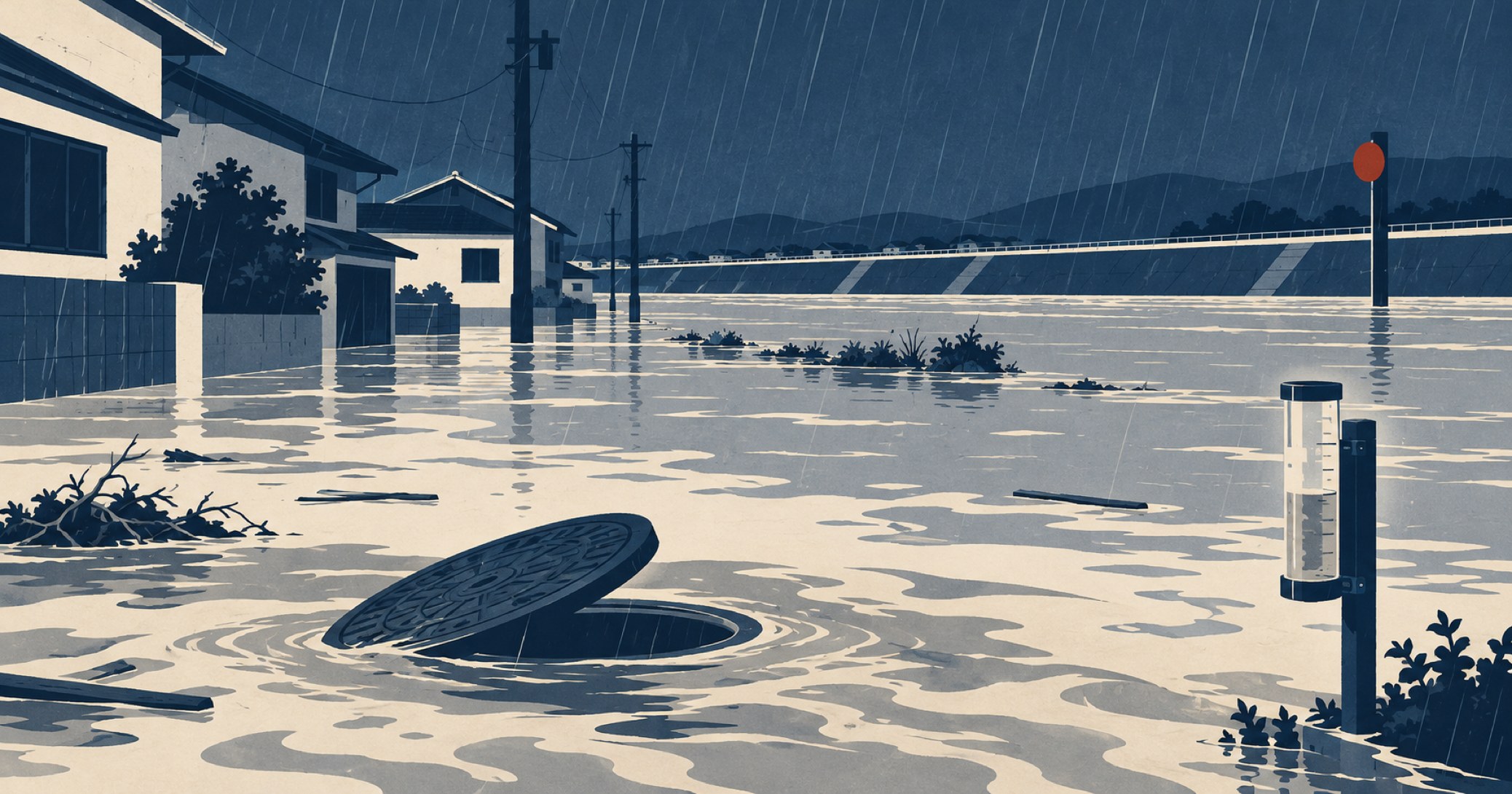 98高知豪雨を象徴する概念イラスト