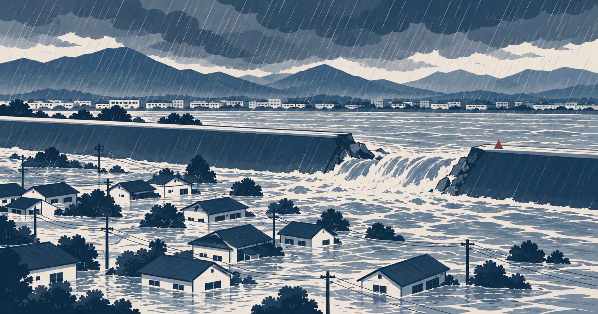 平成16年7月新潟・福島豪雨を象徴する概念イラスト