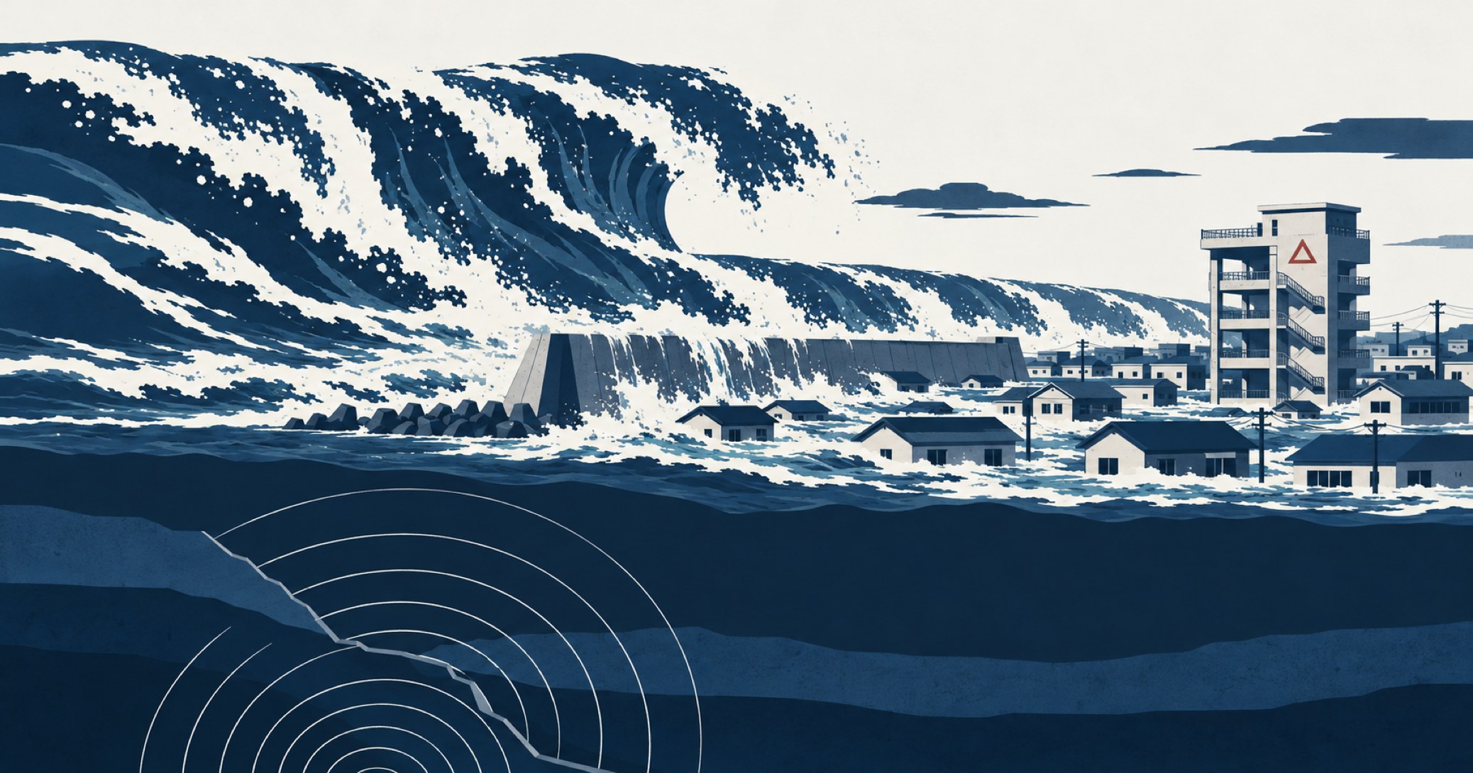 東日本大震災を象徴する概念イラスト