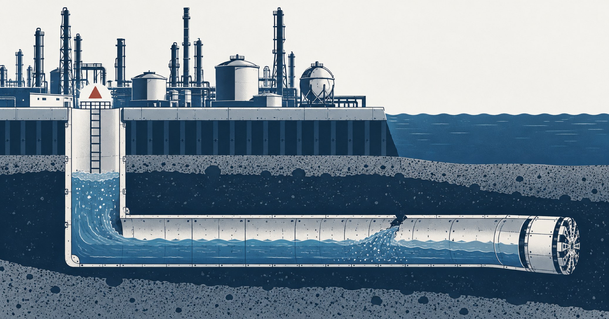 倉敷海底トンネル事故を象徴する概念イラスト