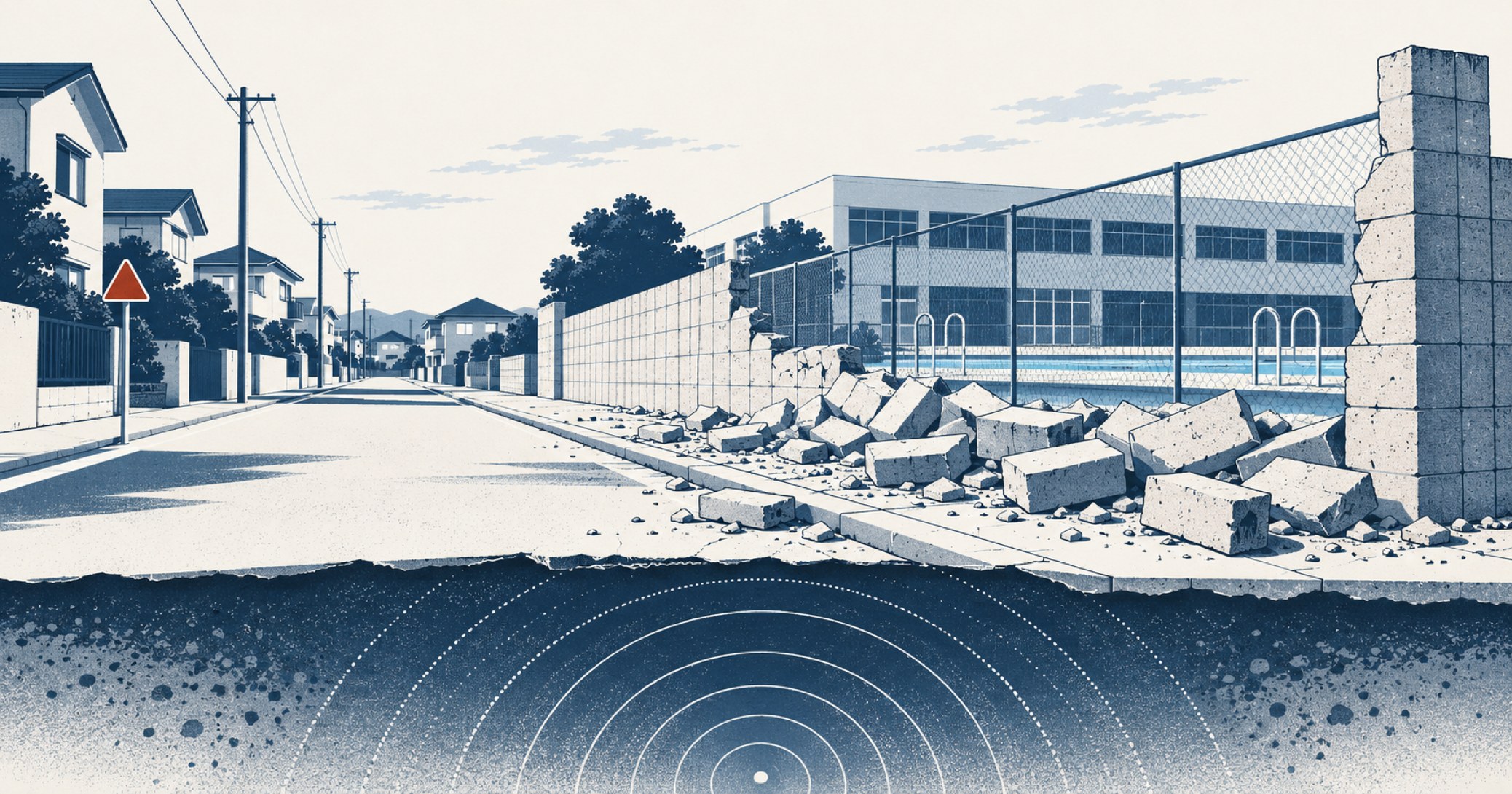 大阪府北部地震を象徴する概念イラスト