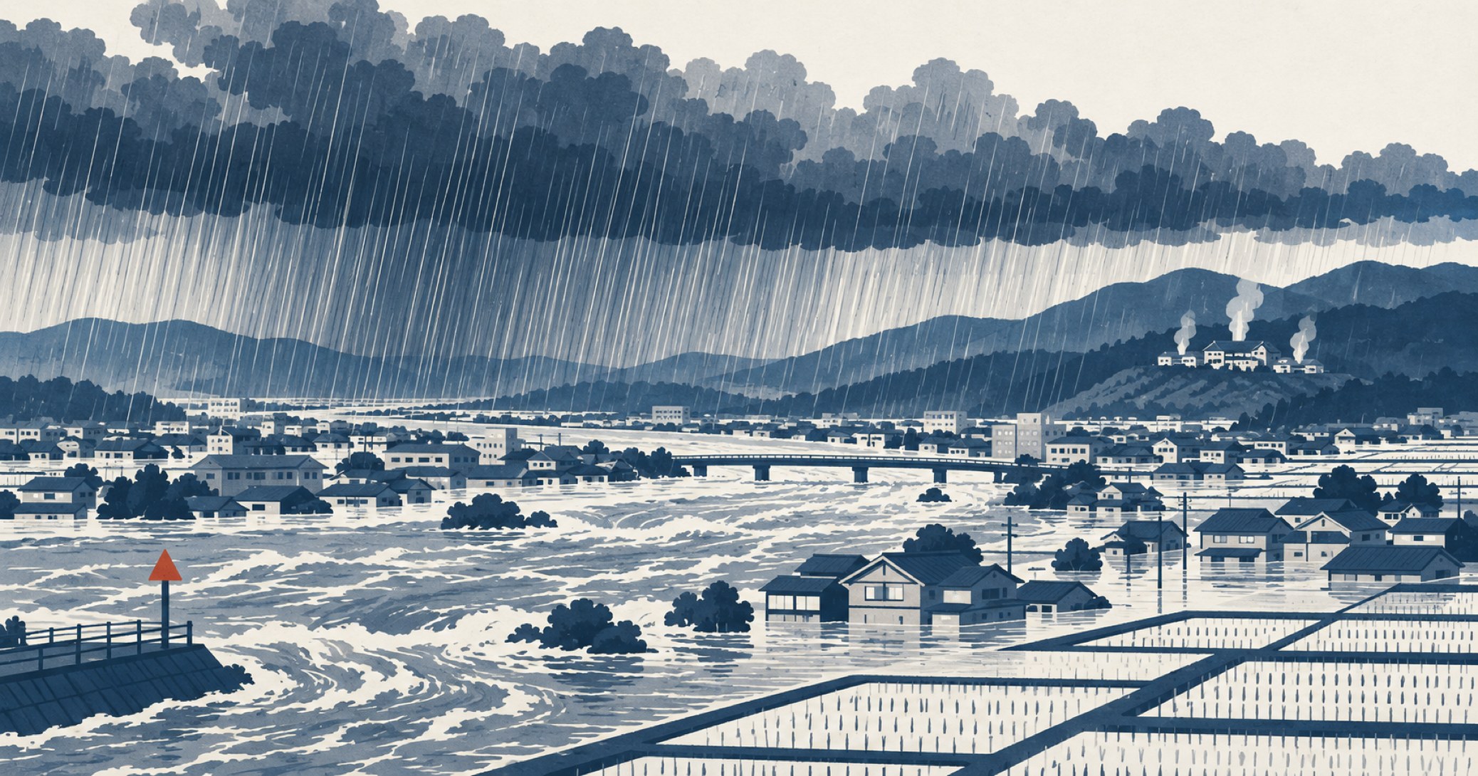 令和3年8月の大雨を象徴する概念イラスト